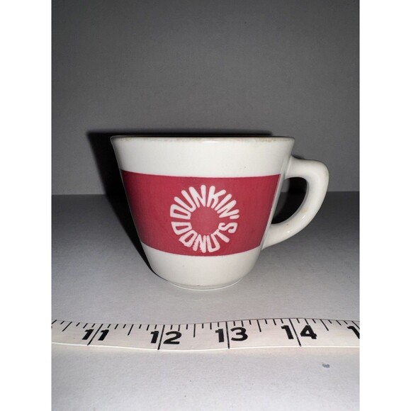 DUNKIN DONUTS VINTAGE COFFEE CUP Pink Stripe Logo Jackson China Restaurant Ware - Picture 5 of 6